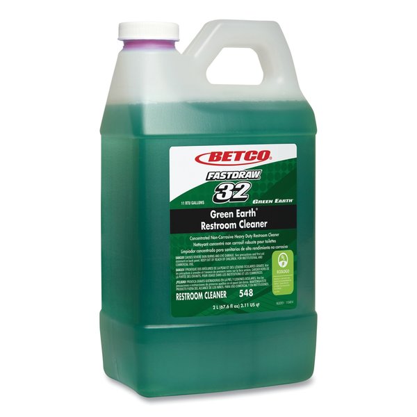 Betco Fastdraw 32 Green Earth Restroom Cleaner, Citrus Floral, 2 L Bottle, 4PK 5484700